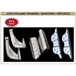 Polaina Paralamas Fusca Inox com Reforço Traseiro Kit 6 pç Polaina Paralamas Fusca Inox com Reforço Traseiro Kit 6 pç